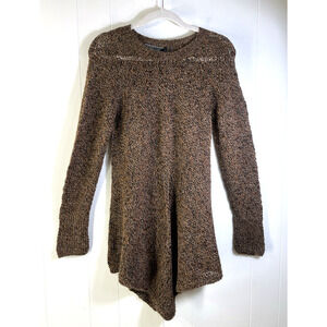Peruvian Connection Asymmetrical Tunic Sweater 100% Alpaca Brown Size Large